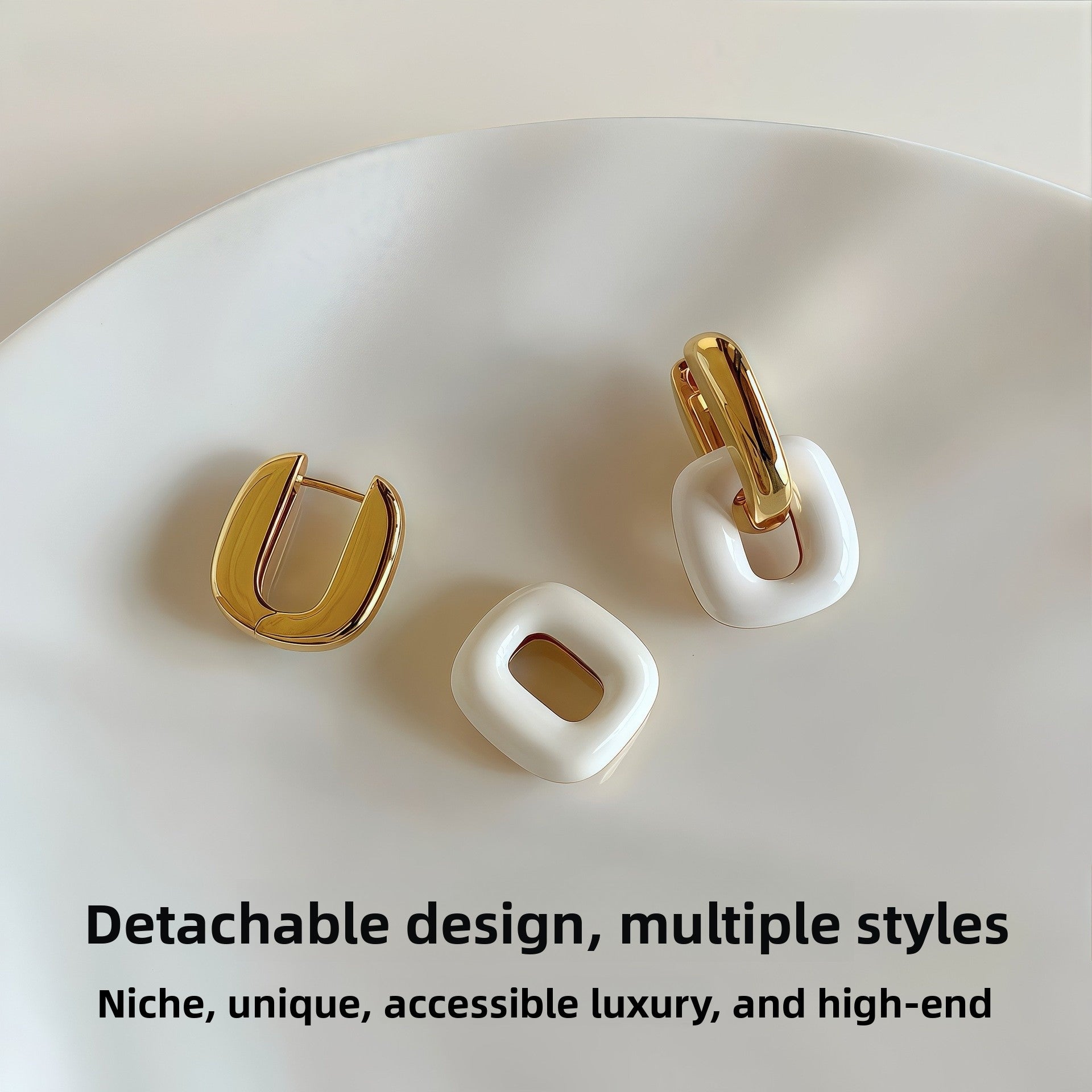 Circle Enamel Drop Earrings In Alloy With Copper Ear Pins, New Style For Women