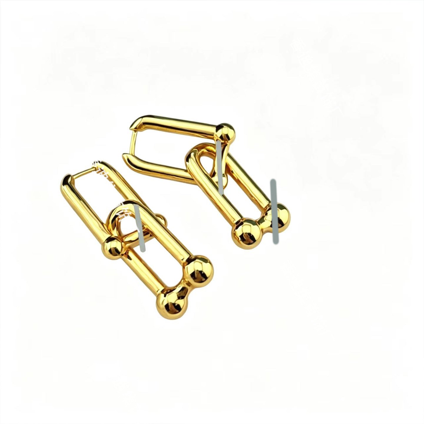 Heart Shape Earrings For Women In Gold V Gold Material With Copper Ear Pins And Rhinestone Inlay