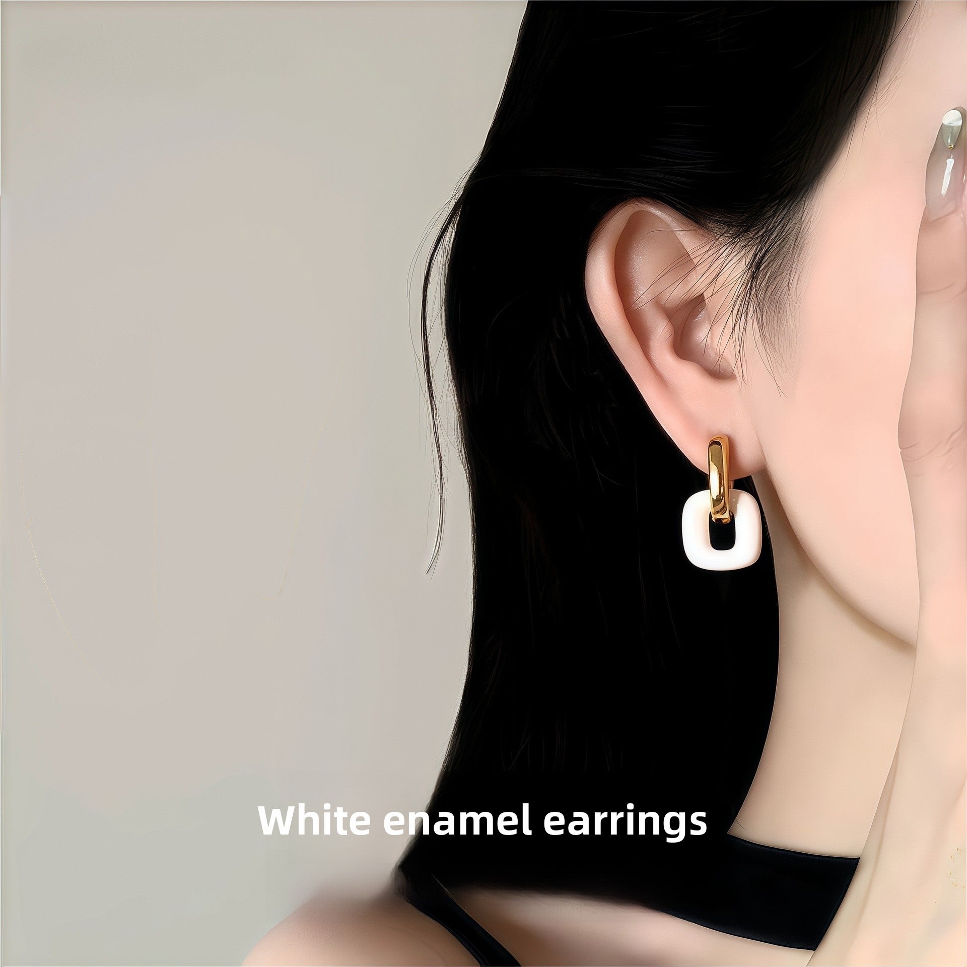 Circle Enamel Drop Earrings In Alloy With Copper Ear Pins, New Style For Women