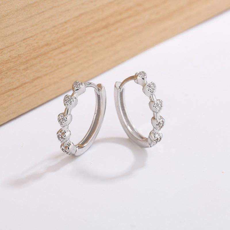 Heart Shape Earrings For Women In Gold Featuring Electroplated Finish And Copper Ear Pins