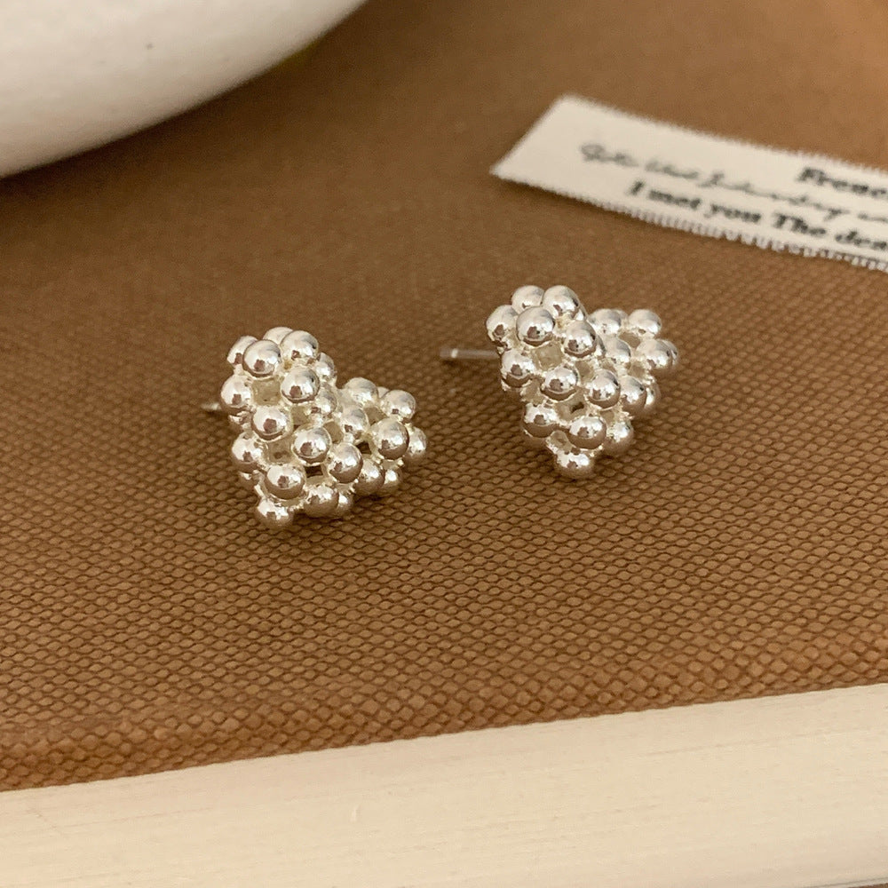 Heart Shape Beading Earrings For Women Featuring Gold Color And Copper Ear Pins