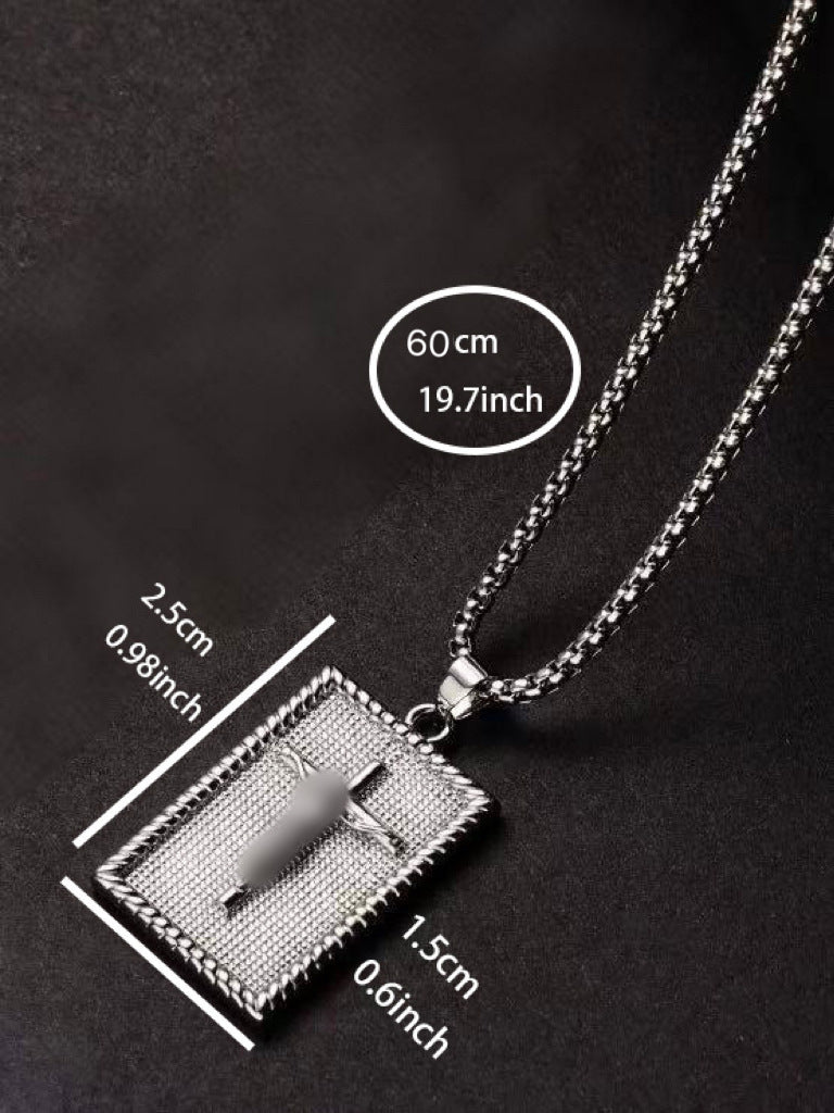 Men's Cross Necklace With Real Gold Plated 304 Stainless Steel And Copper Pendant, Featuring Box Chain