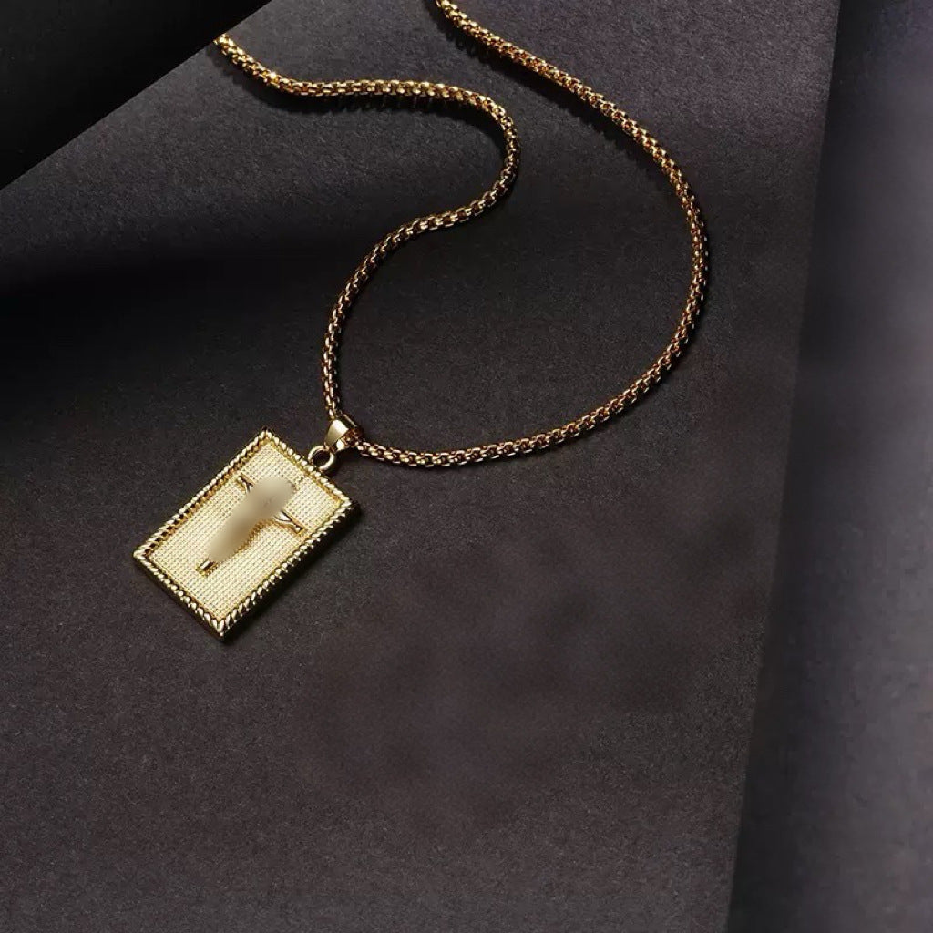 Men's Cross Necklace With Real Gold Plated 304 Stainless Steel And Copper Pendant, Featuring Box Chain