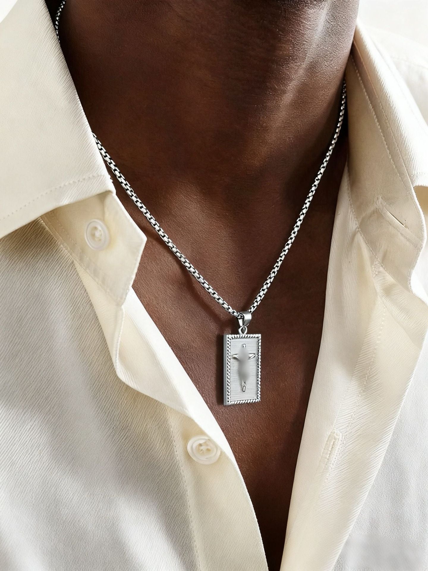 Men's Cross Necklace With Real Gold Plated 304 Stainless Steel And Copper Pendant, Featuring Box Chain