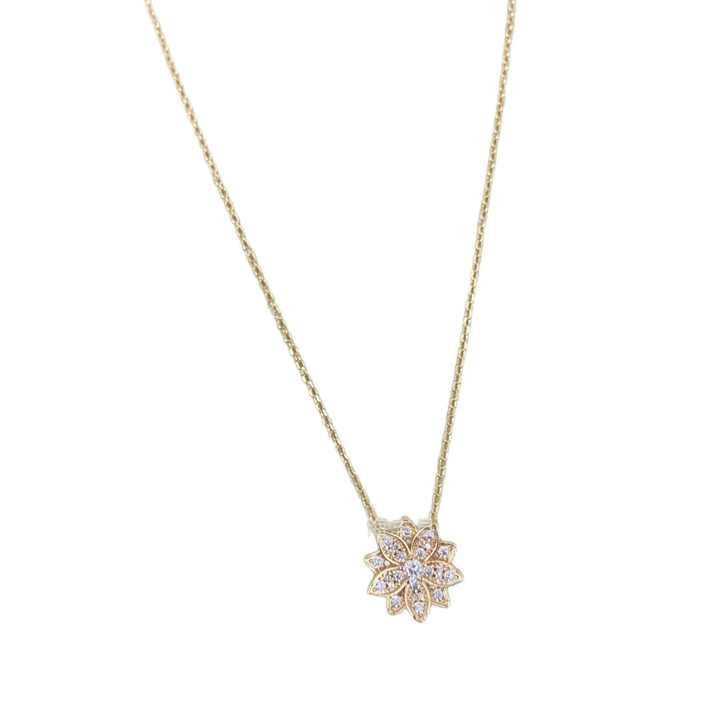Lotus Necklace For Women In 925 Sterling Silver Featuring Lab-Grown Diamonds Pendant And Chain