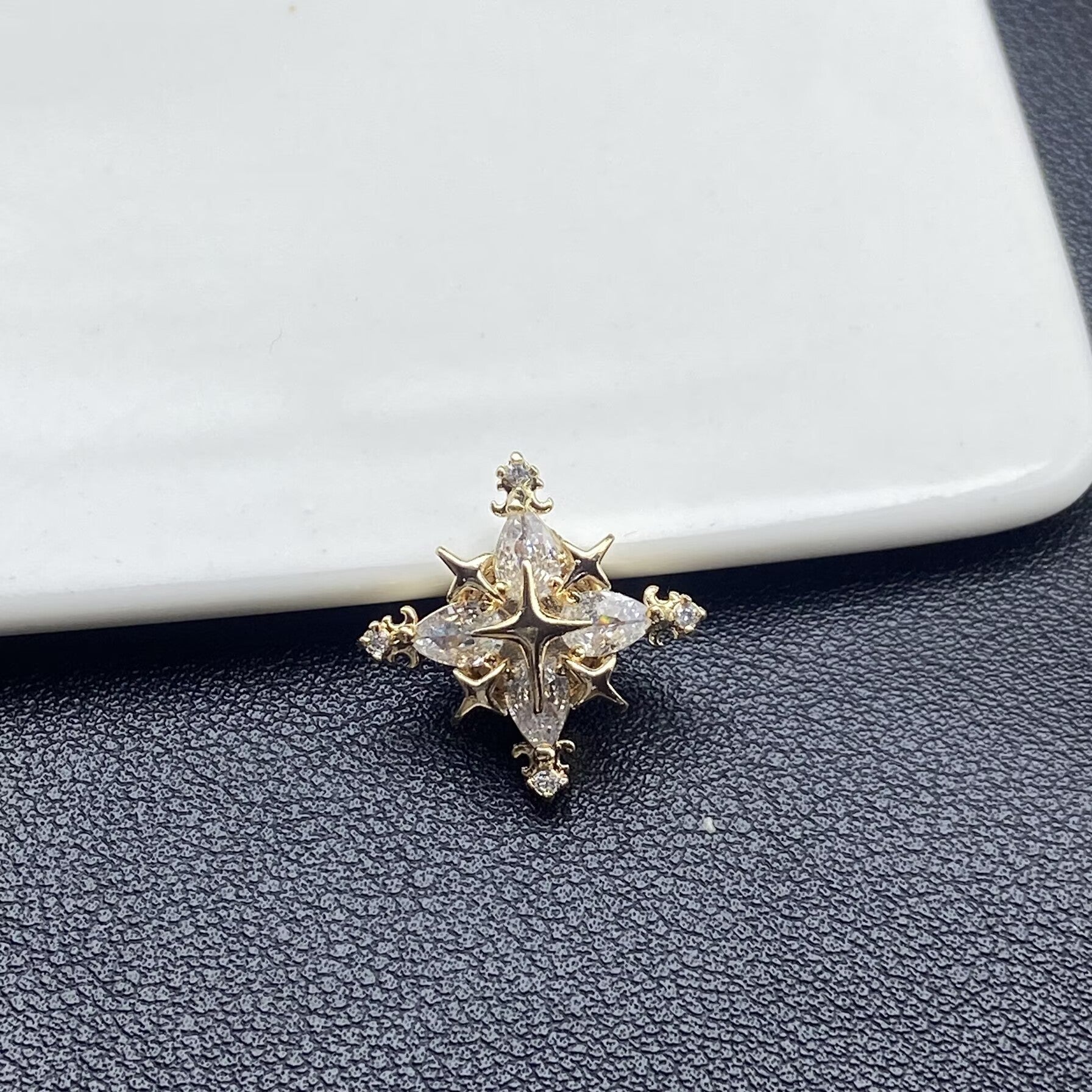 Copper Coin Spacer Bar With Rhinestones, Electroplated Finish, Hole Size 10mm+, 1 PCS/Package