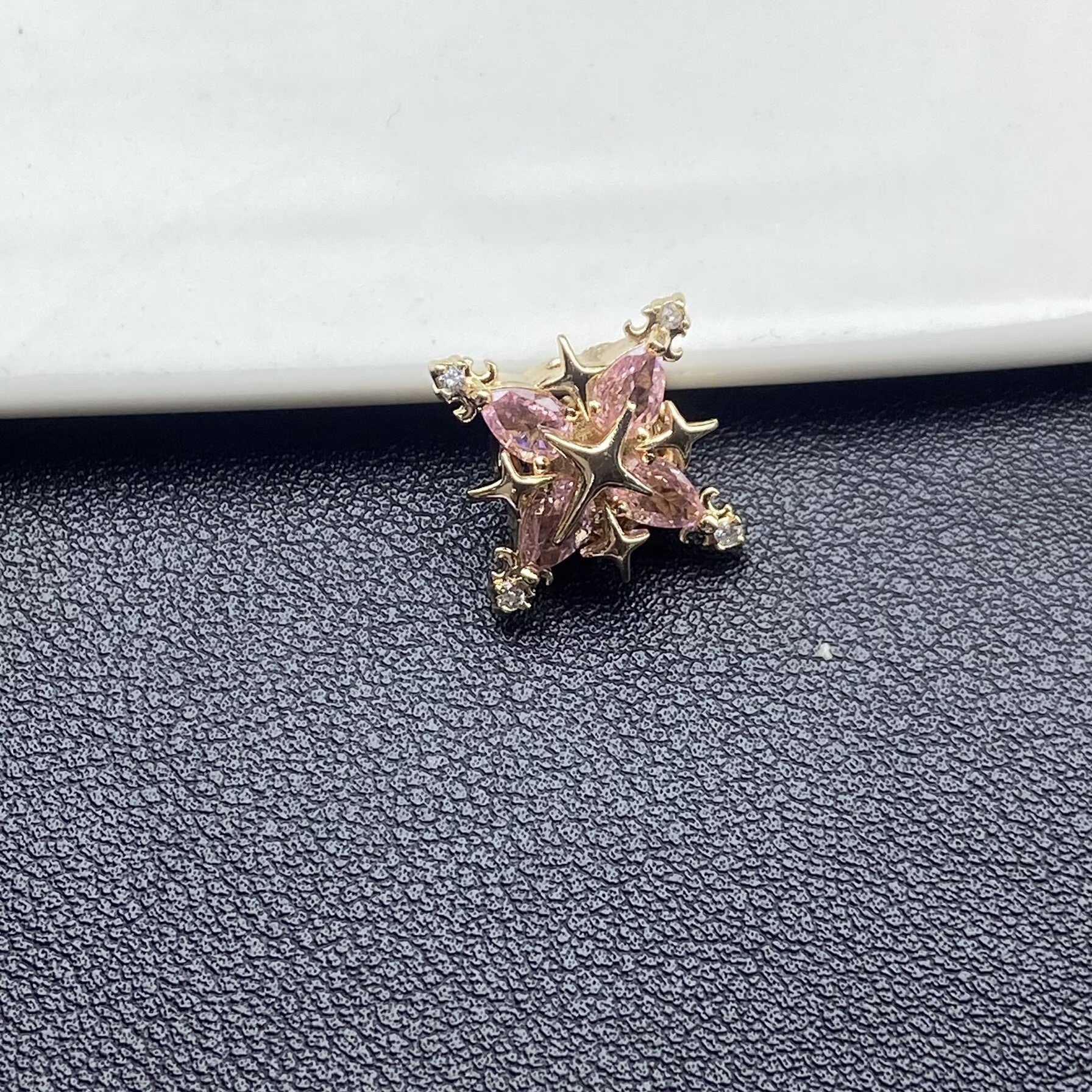 Copper Coin Spacer Bar With Rhinestones, Electroplated Finish, Hole Size 10mm+, 1 PCS/Package