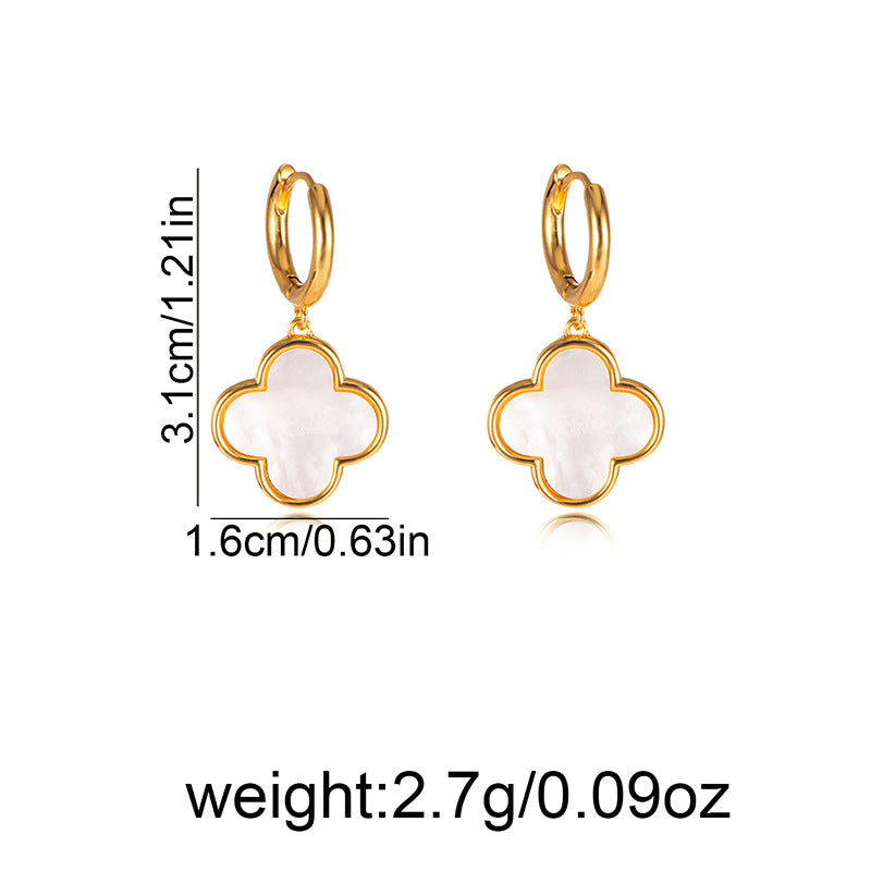 Heart Shape Shell Earrings With Real Gold Plated 925 Sterling Silver Studs, Simple Style For Women