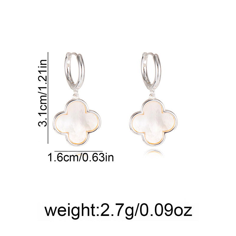 Heart Shape Shell Earrings With Real Gold Plated 925 Sterling Silver Studs, Simple Style For Women