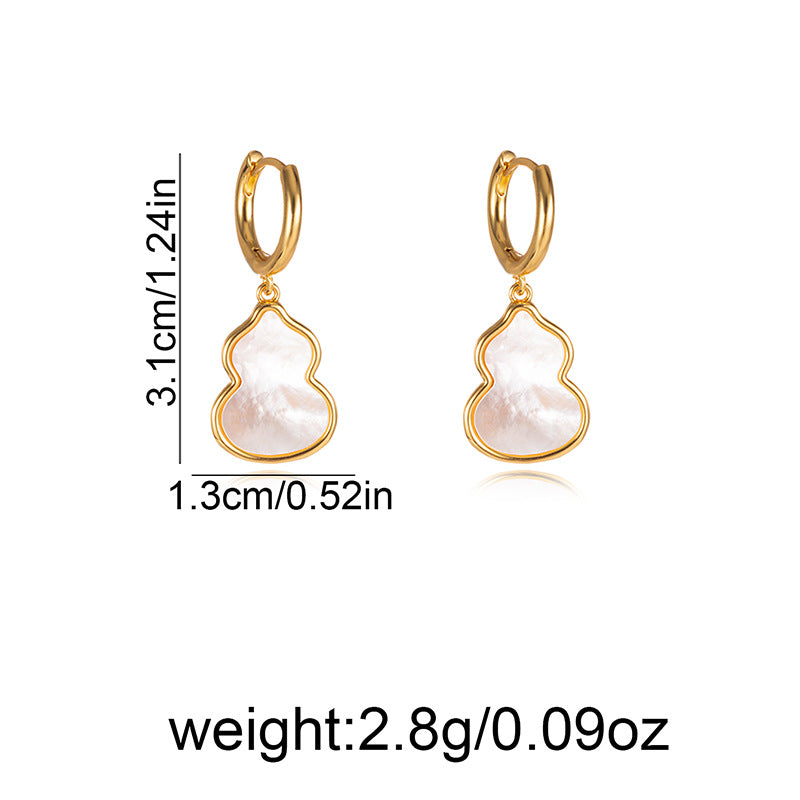 Heart Shape Shell Earrings With Real Gold Plated 925 Sterling Silver Studs, Simple Style For Women
