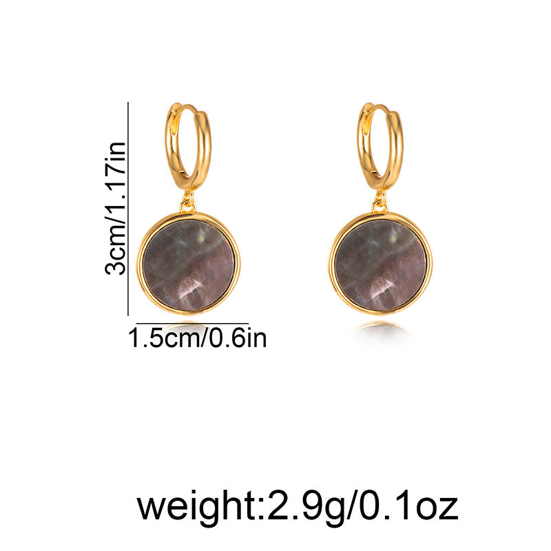 Heart Shape Shell Earrings With Real Gold Plated 925 Sterling Silver Studs, Simple Style For Women