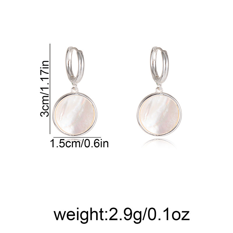 Heart Shape Shell Earrings With Real Gold Plated 925 Sterling Silver Studs, Simple Style For Women