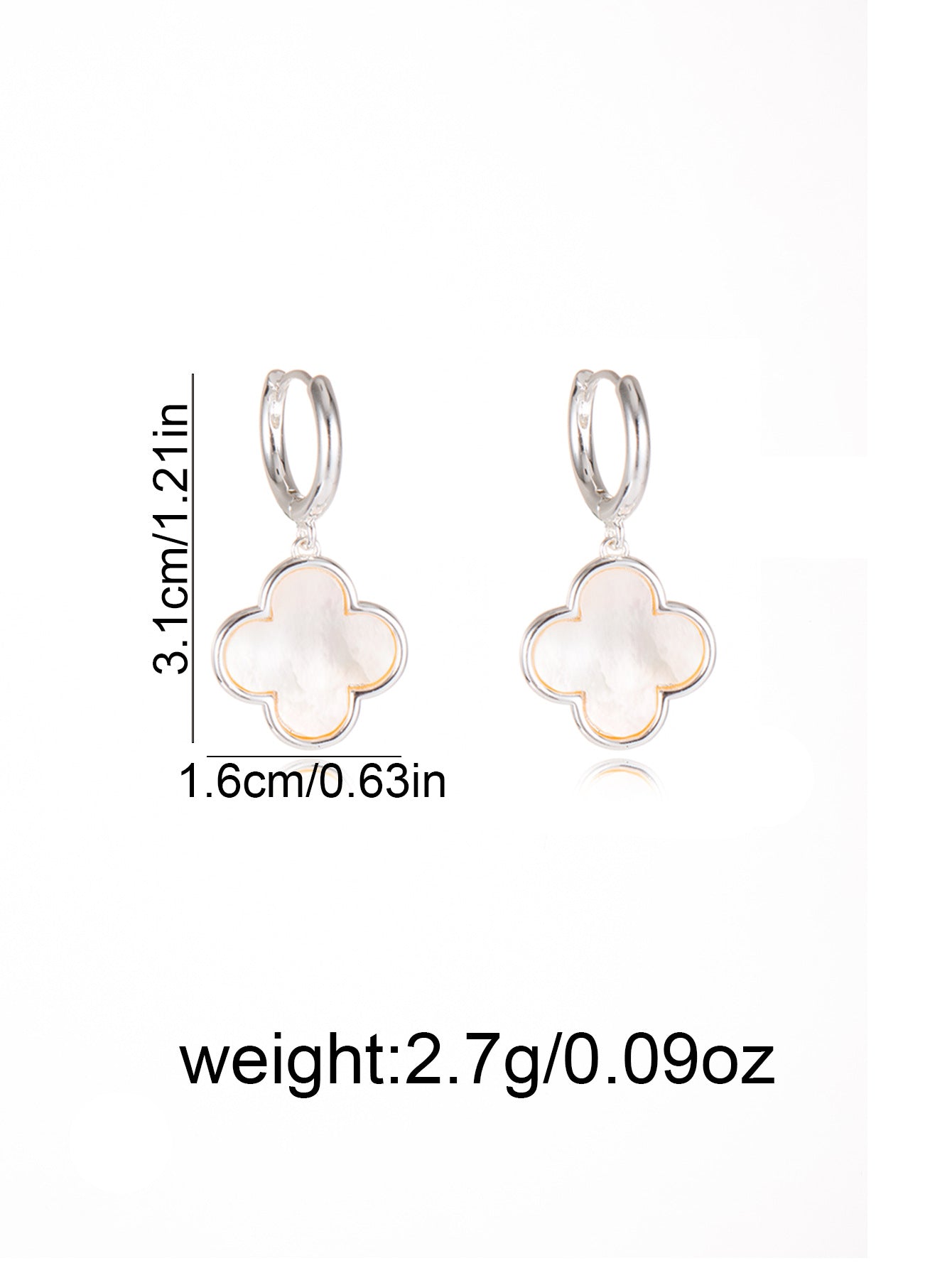 Heart Shape Shell Earrings With Real Gold Plated 925 Sterling Silver Studs, Simple Style For Women