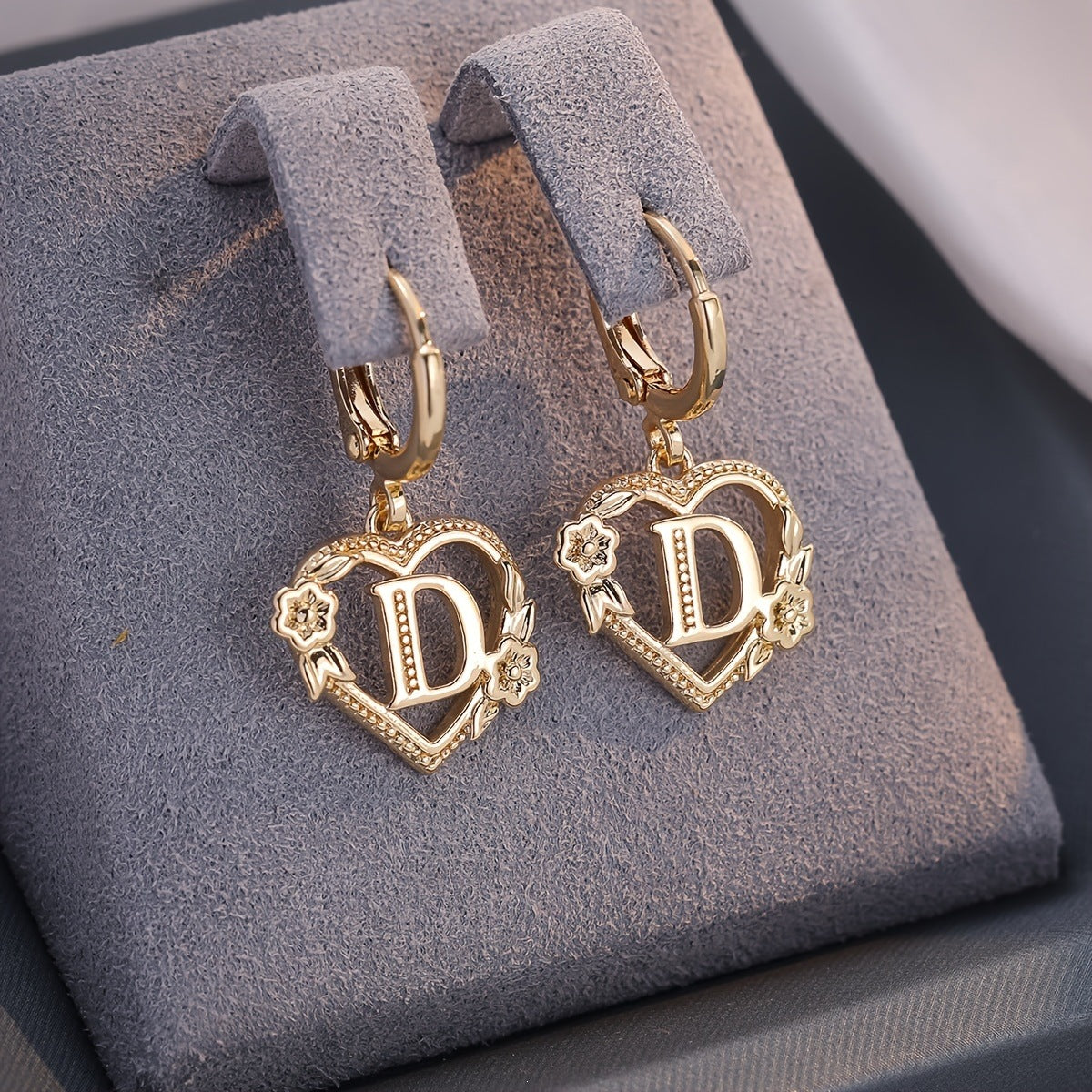 Heart Shape Earrings For Women In Sweet Style With Gold Finish Featuring 304 Stainless Steel Posts