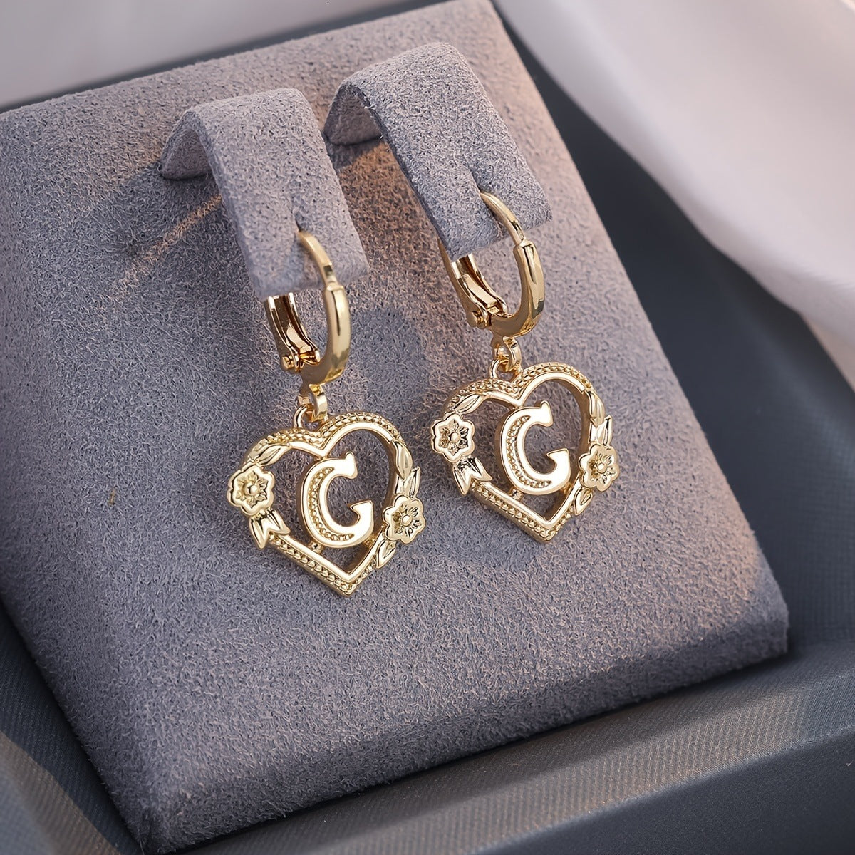 Heart Shape Earrings For Women In Sweet Style With Gold Finish Featuring 304 Stainless Steel Posts