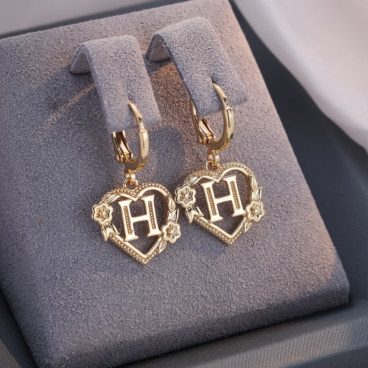 Heart Shape Earrings For Women In Sweet Style With Gold Finish Featuring 304 Stainless Steel Posts