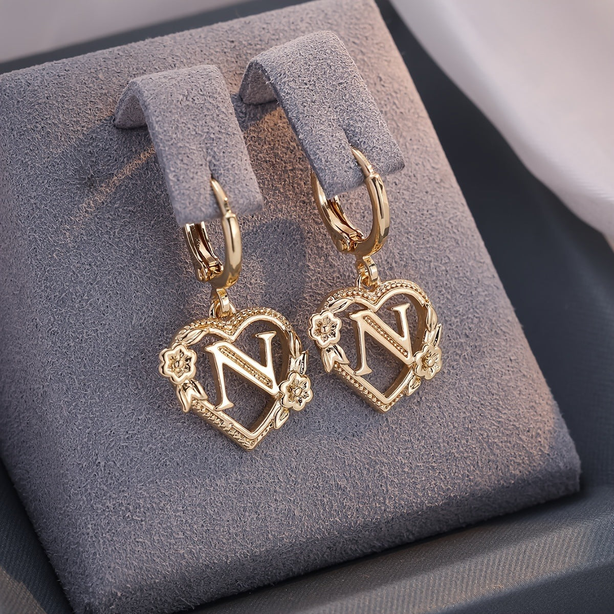 Heart Shape Earrings For Women In Sweet Style With Gold Finish Featuring 304 Stainless Steel Posts