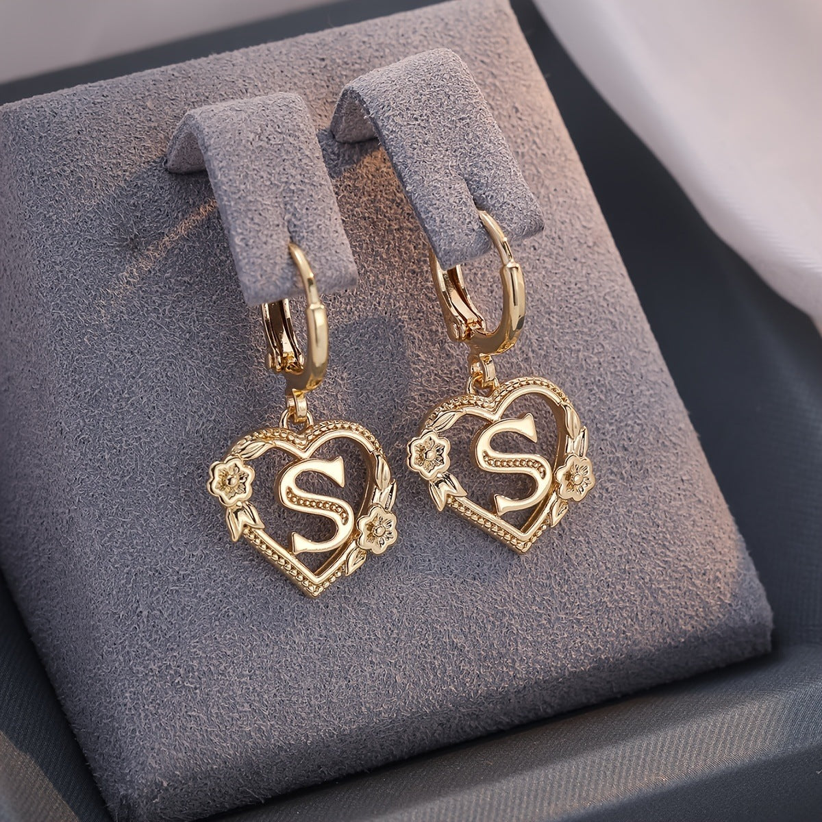 Heart Shape Earrings For Women In Sweet Style With Gold Finish Featuring 304 Stainless Steel Posts