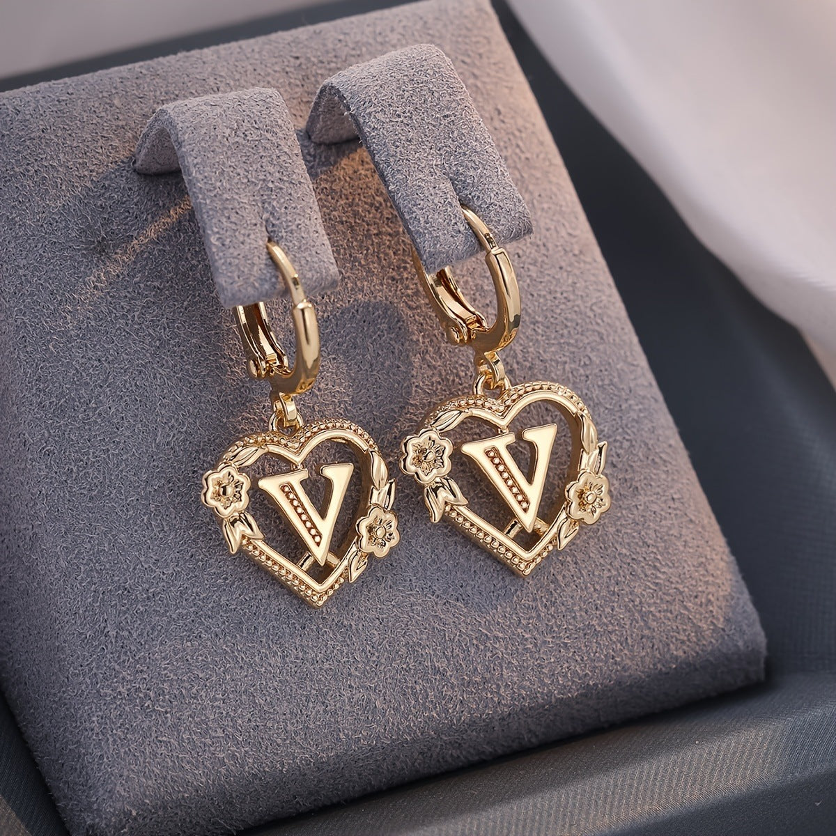 Heart Shape Earrings For Women In Sweet Style With Gold Finish Featuring 304 Stainless Steel Posts