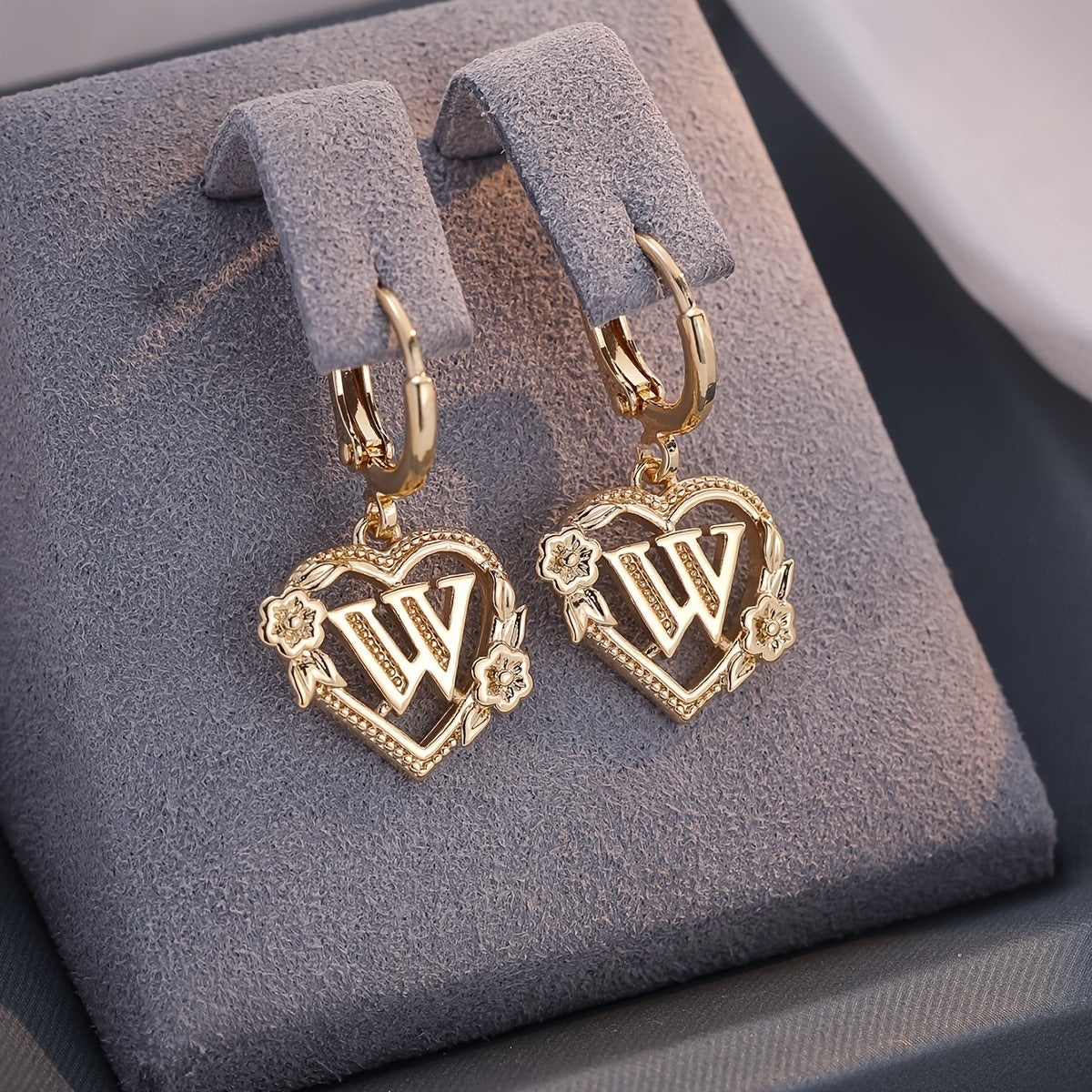 Heart Shape Earrings For Women In Sweet Style With Gold Finish Featuring 304 Stainless Steel Posts