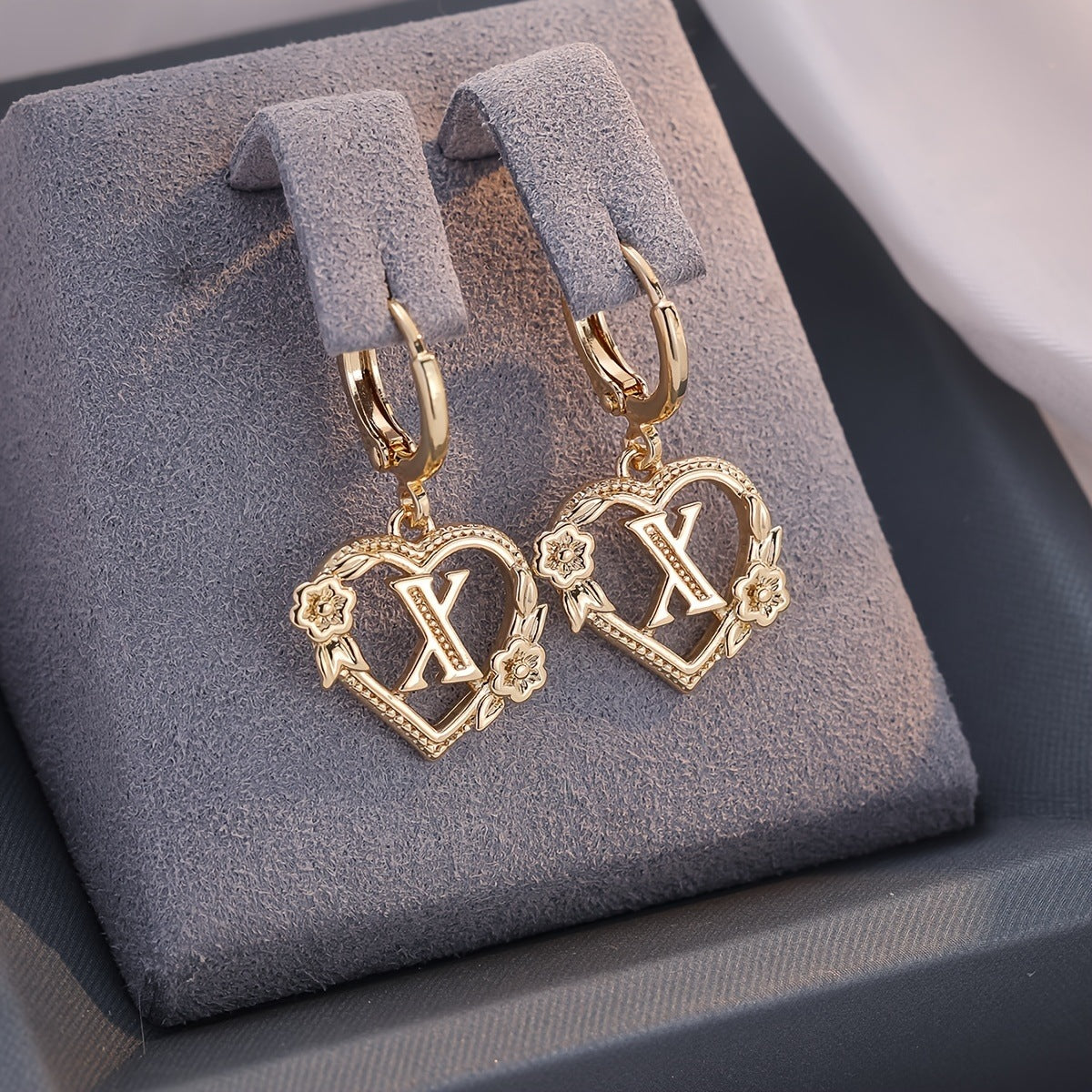 Heart Shape Earrings For Women In Sweet Style With Gold Finish Featuring 304 Stainless Steel Posts
