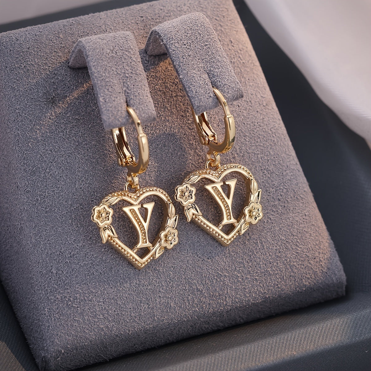Heart Shape Earrings For Women In Sweet Style With Gold Finish Featuring 304 Stainless Steel Posts