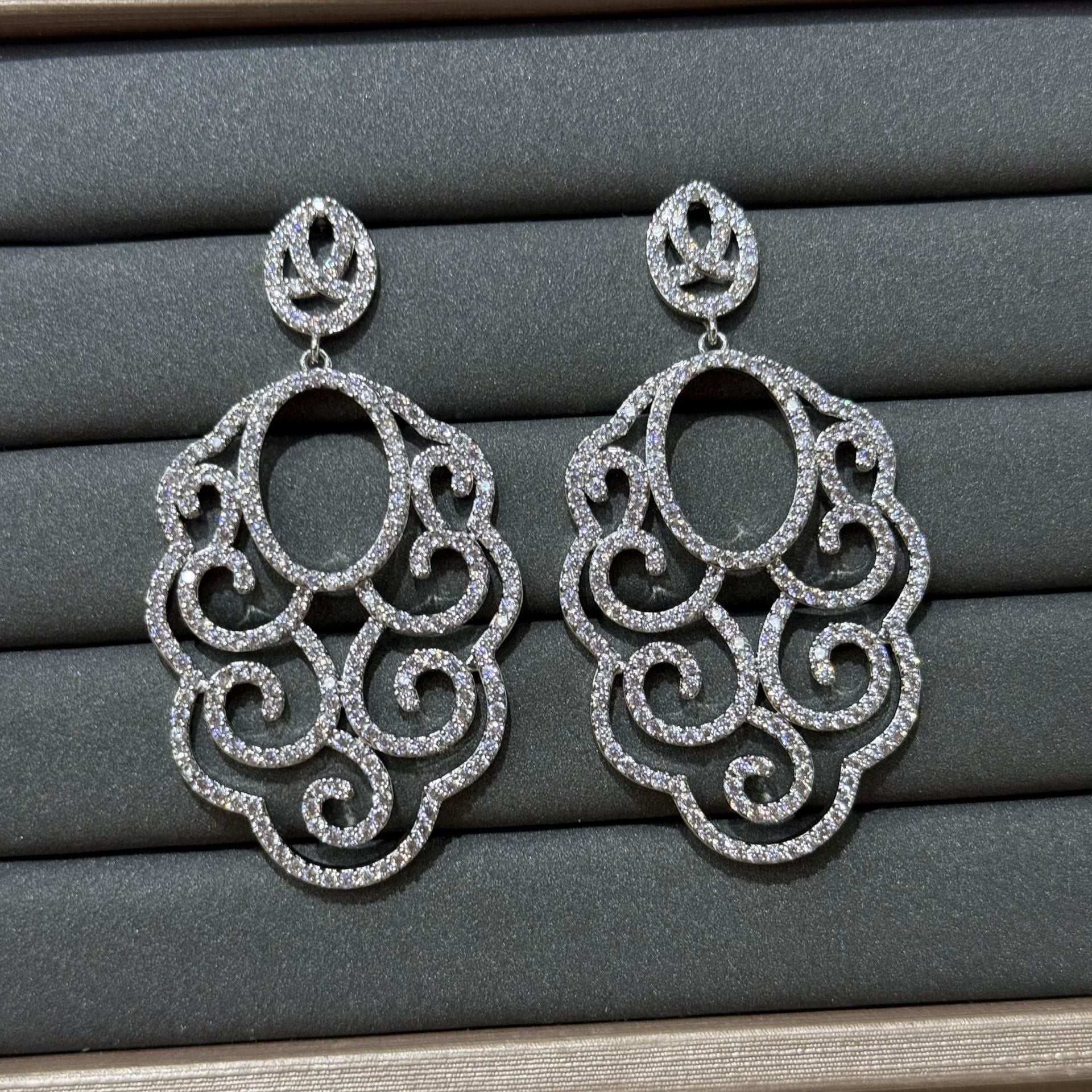 Geometric Earrings For Women In Natural Pink Copper With Electroplated Finish And 925 Sterling Silver Ear Pins