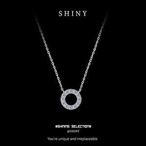 0.5ct Moissanite Moon Necklace For Women In 925 Sterling Silver, Perfect For Wedding