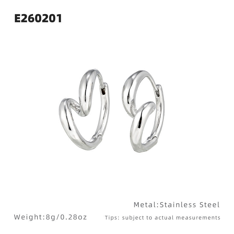 Heart Shape Unisex Earrings In 18K Real Gold Plated With Titanium Steel Studs
