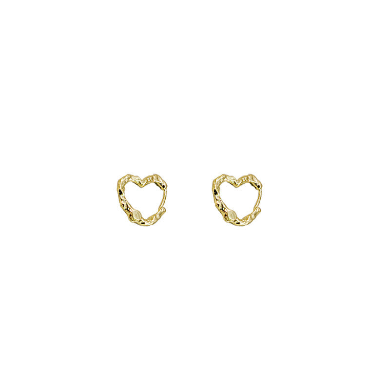Heart Shape Stud Earrings In New Style With Electroplated Alloy And 304 Stainless Steel Posts For Women