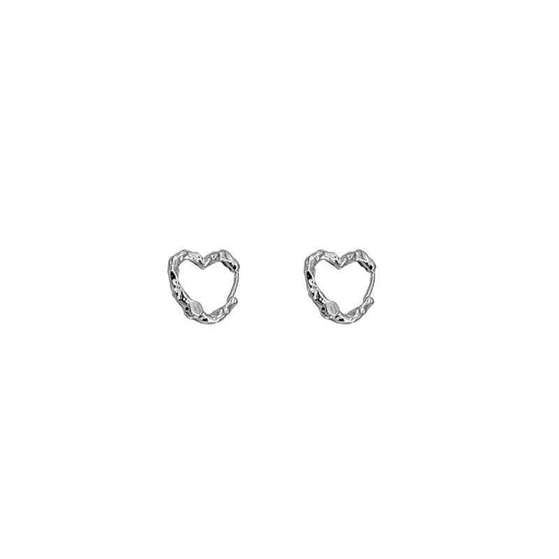 Heart Shape Stud Earrings In New Style With Electroplated Alloy And 304 Stainless Steel Posts For Women