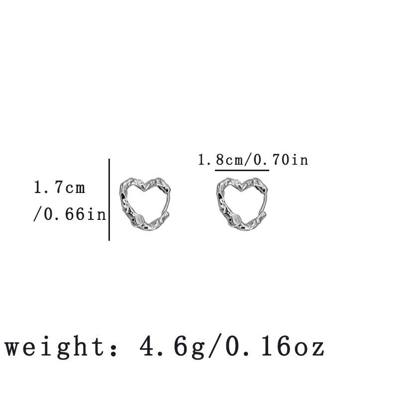 Heart Shape Stud Earrings In New Style With Electroplated Alloy And 304 Stainless Steel Posts For Women