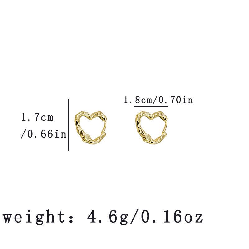 Heart Shape Stud Earrings In New Style With Electroplated Alloy And 304 Stainless Steel Posts For Women