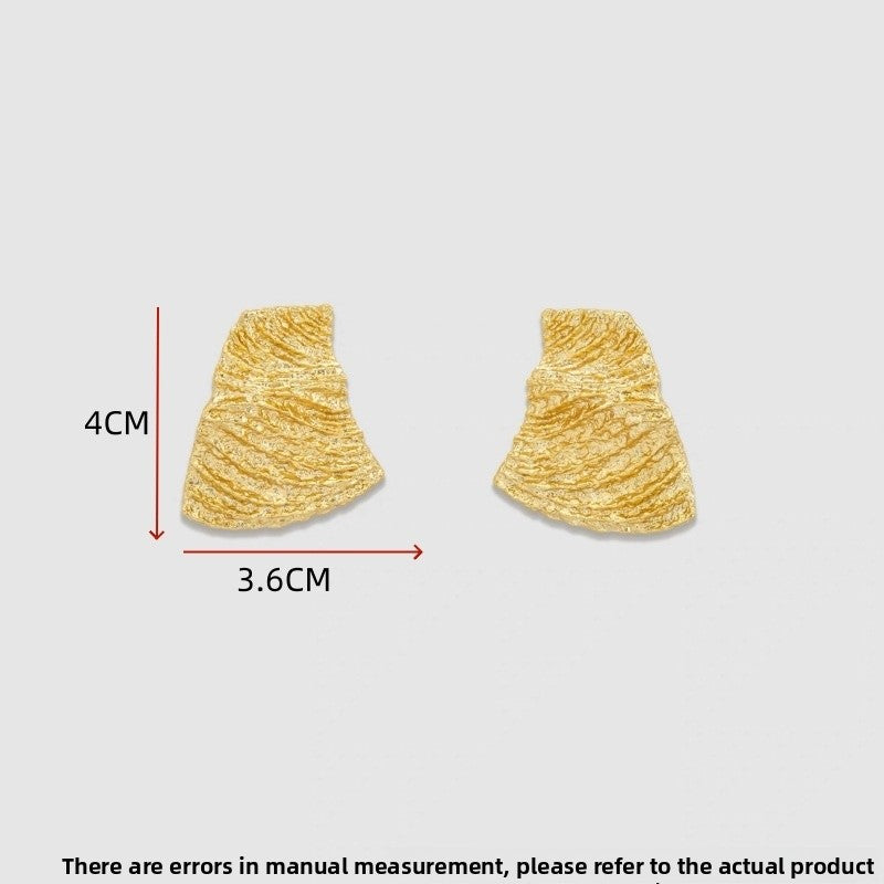 Gold Folds Earrings For Women Featuring 925 Sterling Silver Ear Pins And Durable Copper Alloy Craft