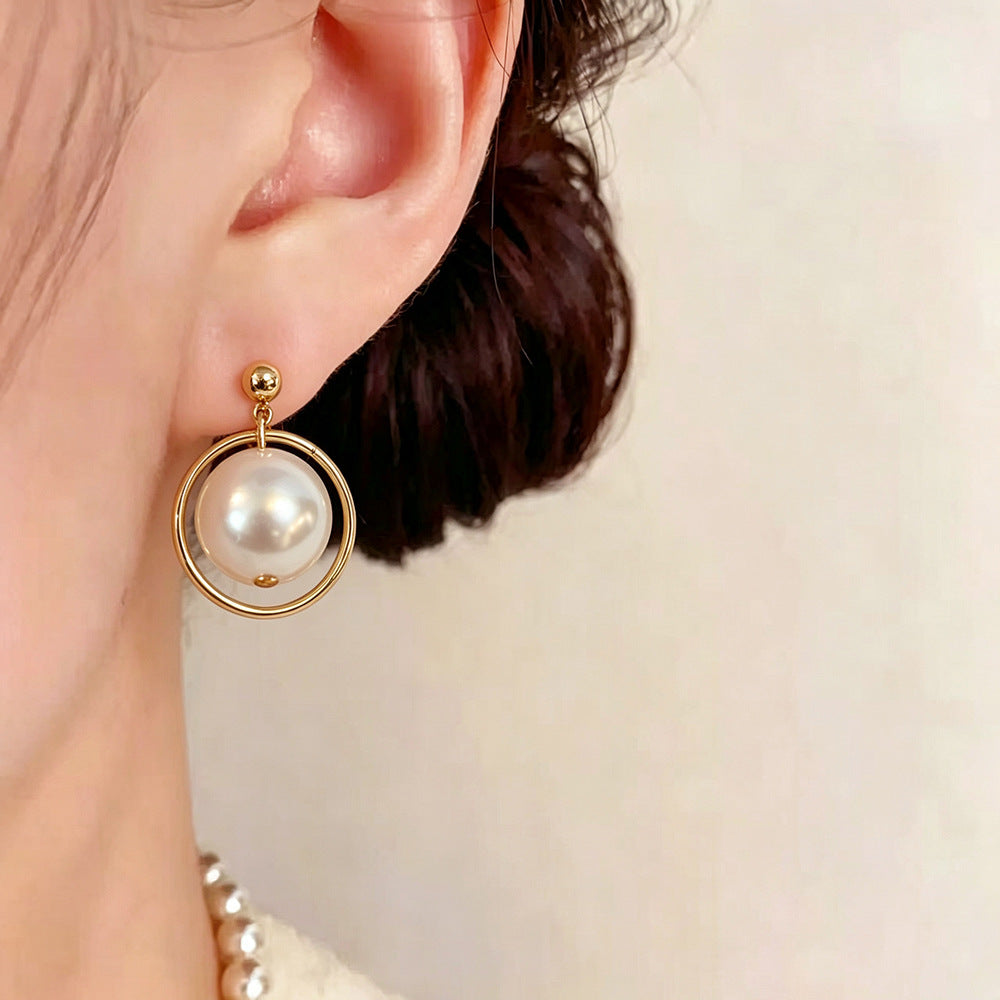 Heart Shape Earrings For Women In Gold Featuring Electroplated Finish And Copper Ear Pins