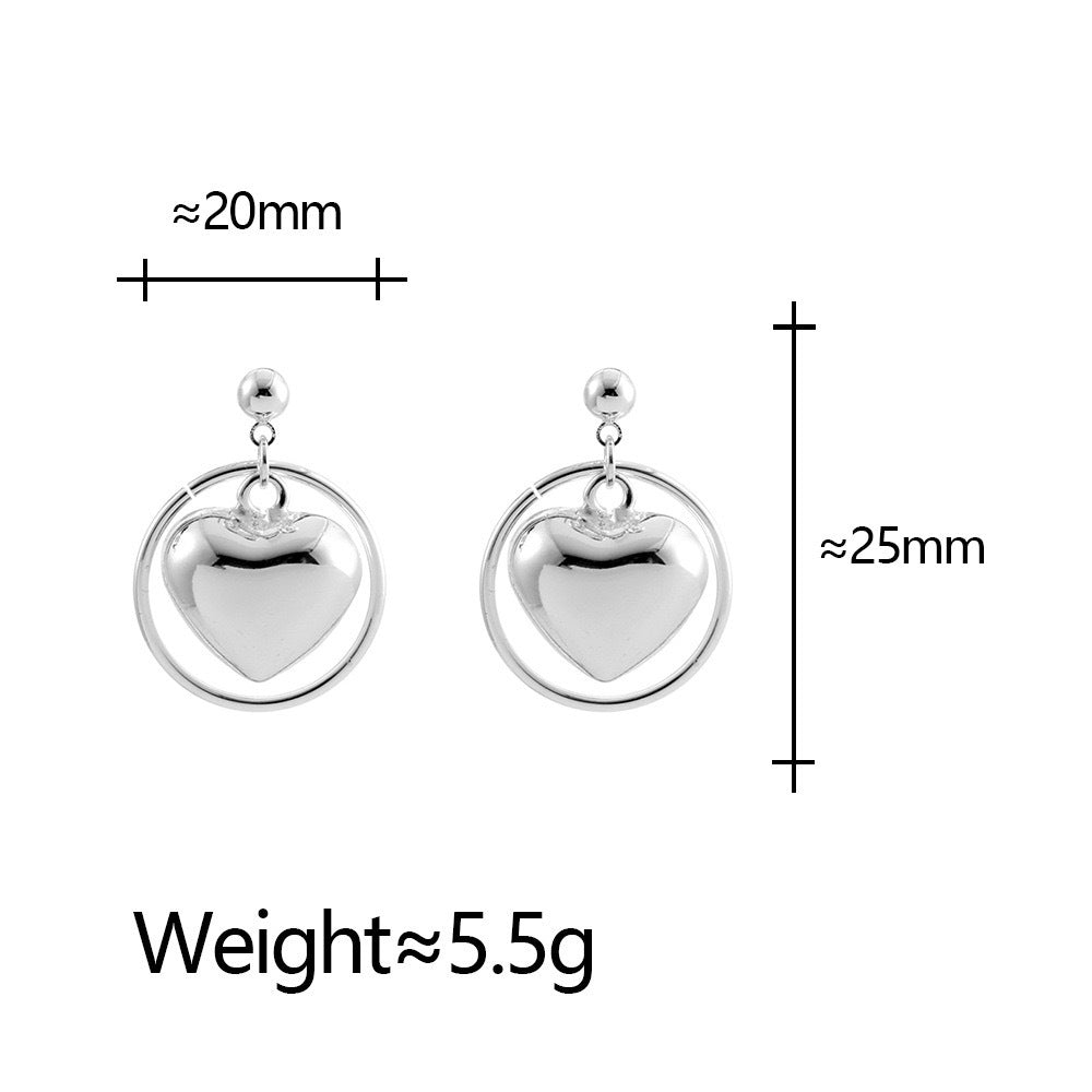 Heart Shape Earrings For Women In Gold Featuring Electroplated Finish And Copper Ear Pins