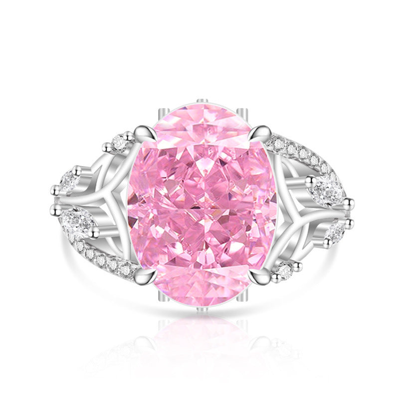 Faceted Flowers Copper Ring For Women With Real Gold Plated Finish In Natural Pink