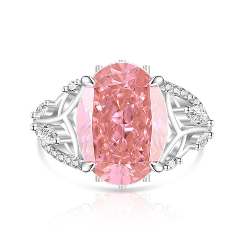 Faceted Flowers Copper Ring For Women With Real Gold Plated Finish In Natural Pink