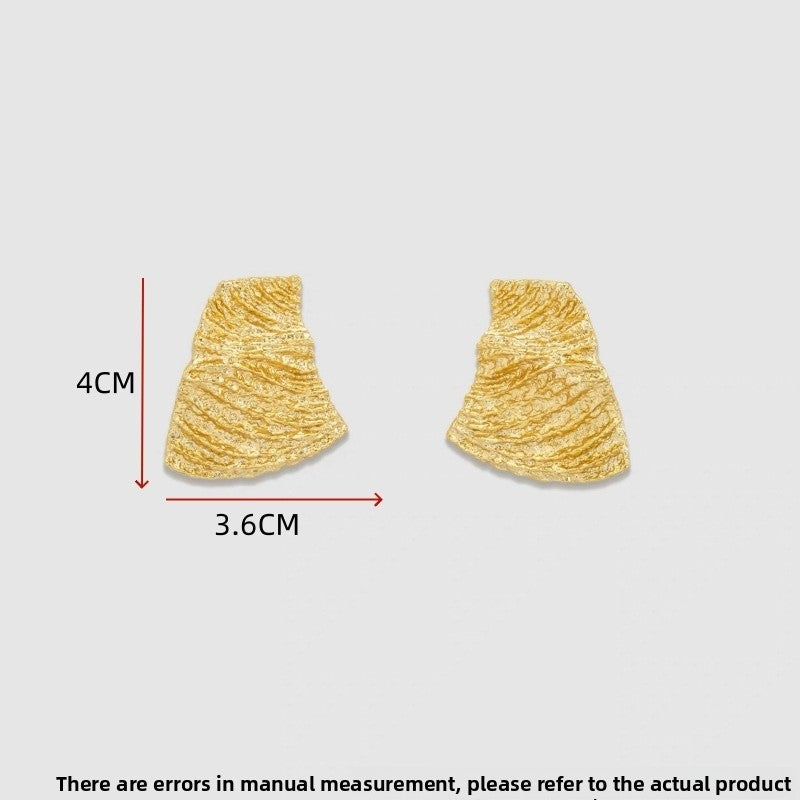 Gold Folds Earrings For Women Featuring 925 Sterling Silver Ear Pins And Durable Copper Alloy Craft