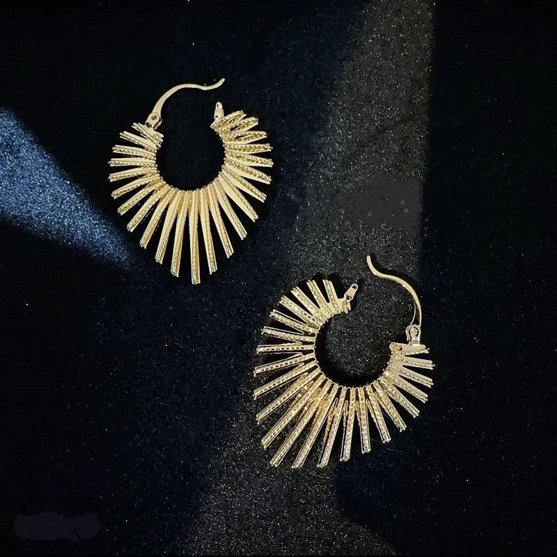 Heart Shape Earrings For Women In Real Gold Plated Copper Featuring Exaggerated Style
