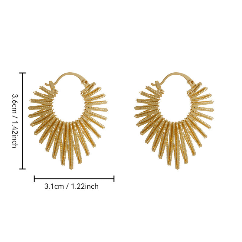 Heart Shape Earrings For Women In Real Gold Plated Copper Featuring Exaggerated Style