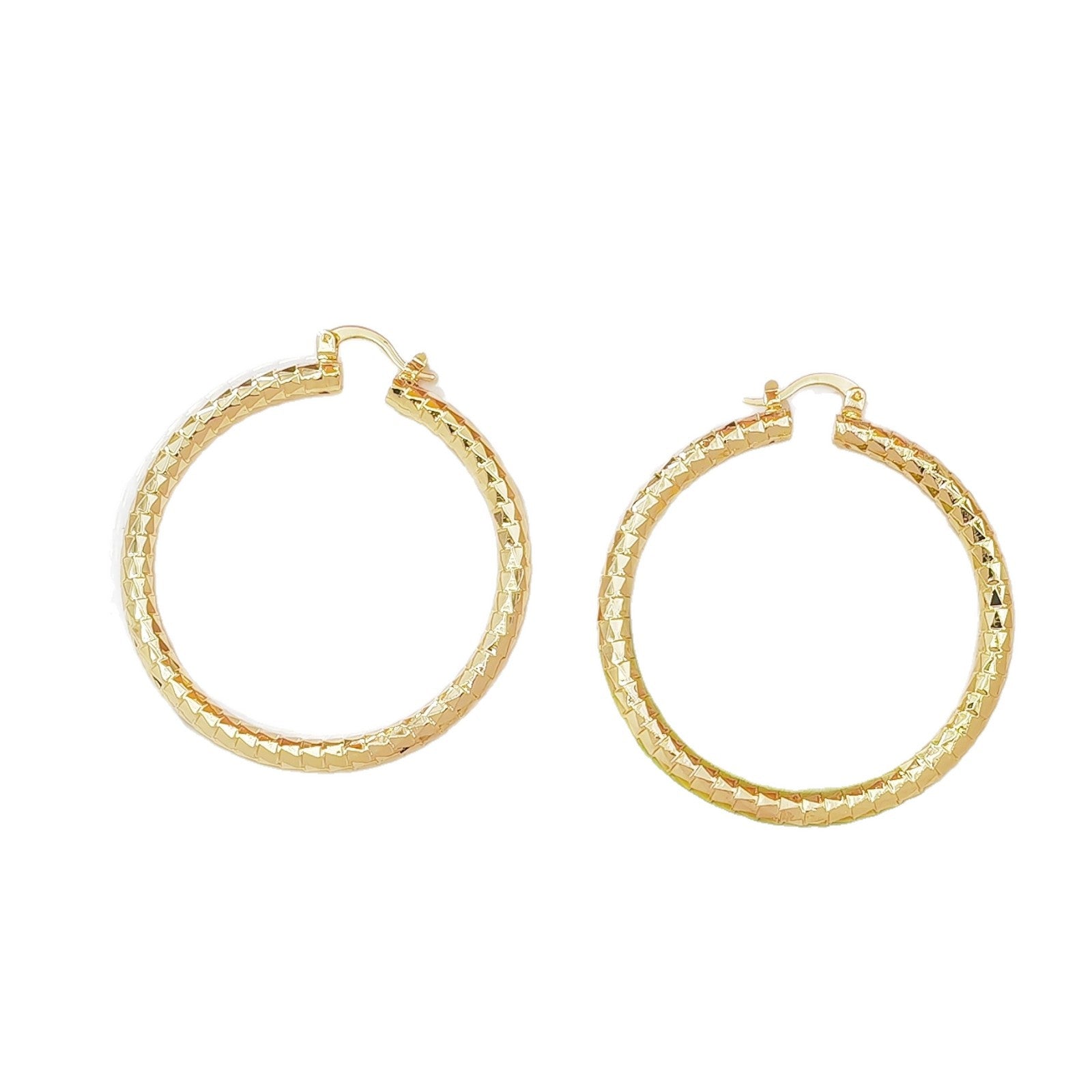 Litmus Large Round Earrings For Women In Gold Alloy Featuring Copper Ear Pins