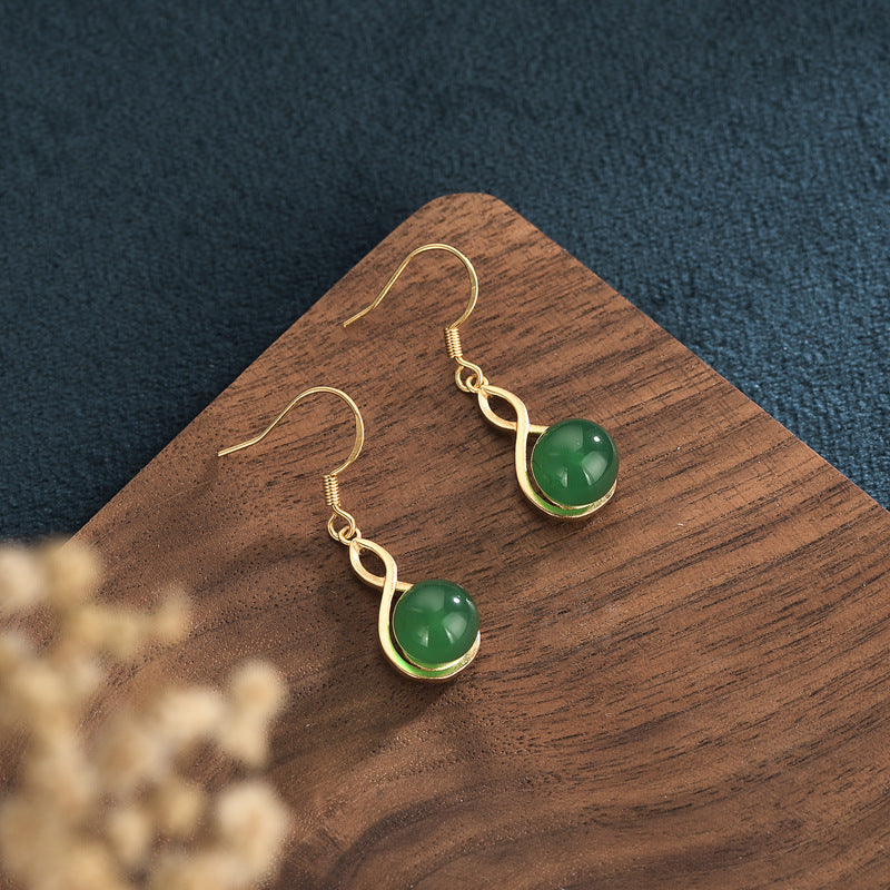 Heart Shape Earrings For Women In Red Copper With Crystal Inlay Featuring 925 Sterling Silver Ear Pins