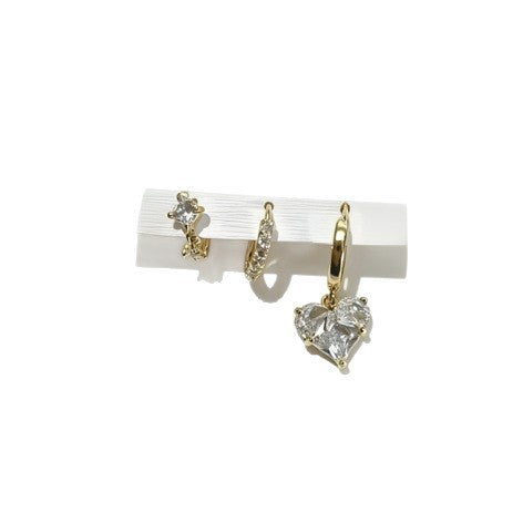Heart Shape Earrings For Women Featuring 14K Real Gold Plated Brass With Copper Ear Pins In Gold