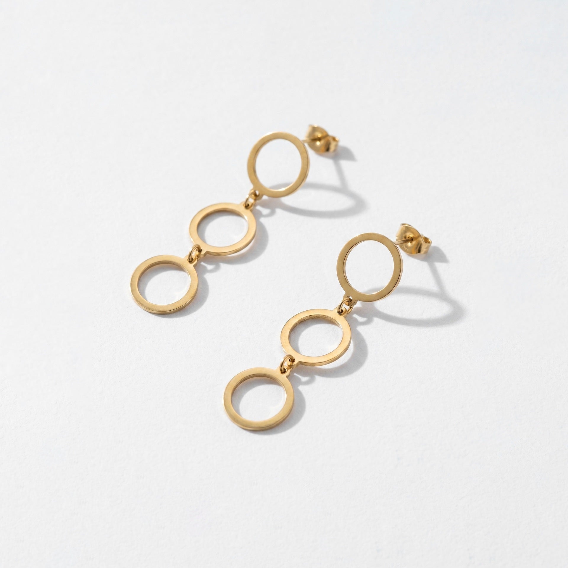 Gold Leaves Earrings For Women Featuring 304 Stainless Steel Ear Pins