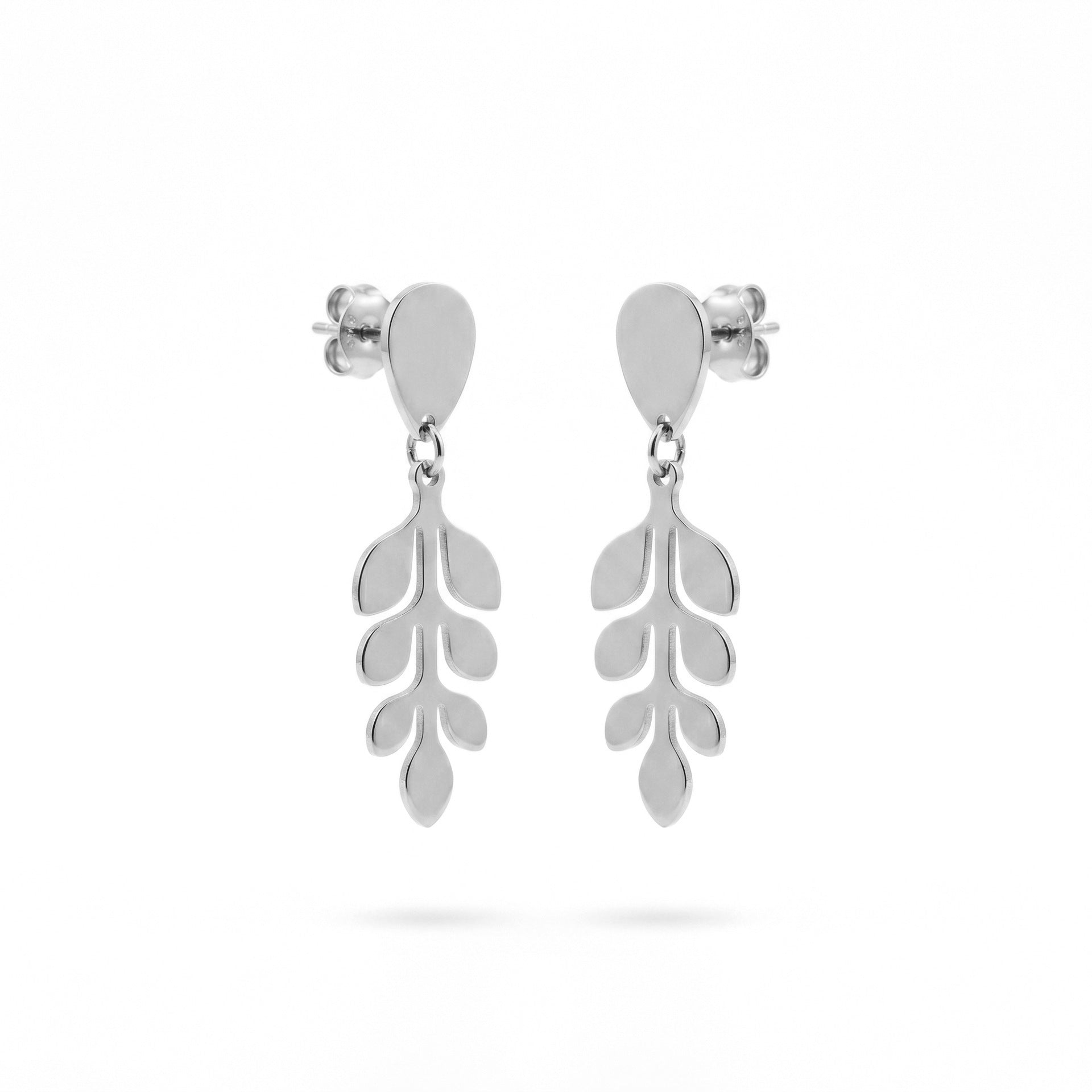 Gold Leaves Earrings For Women Featuring 304 Stainless Steel Ear Pins