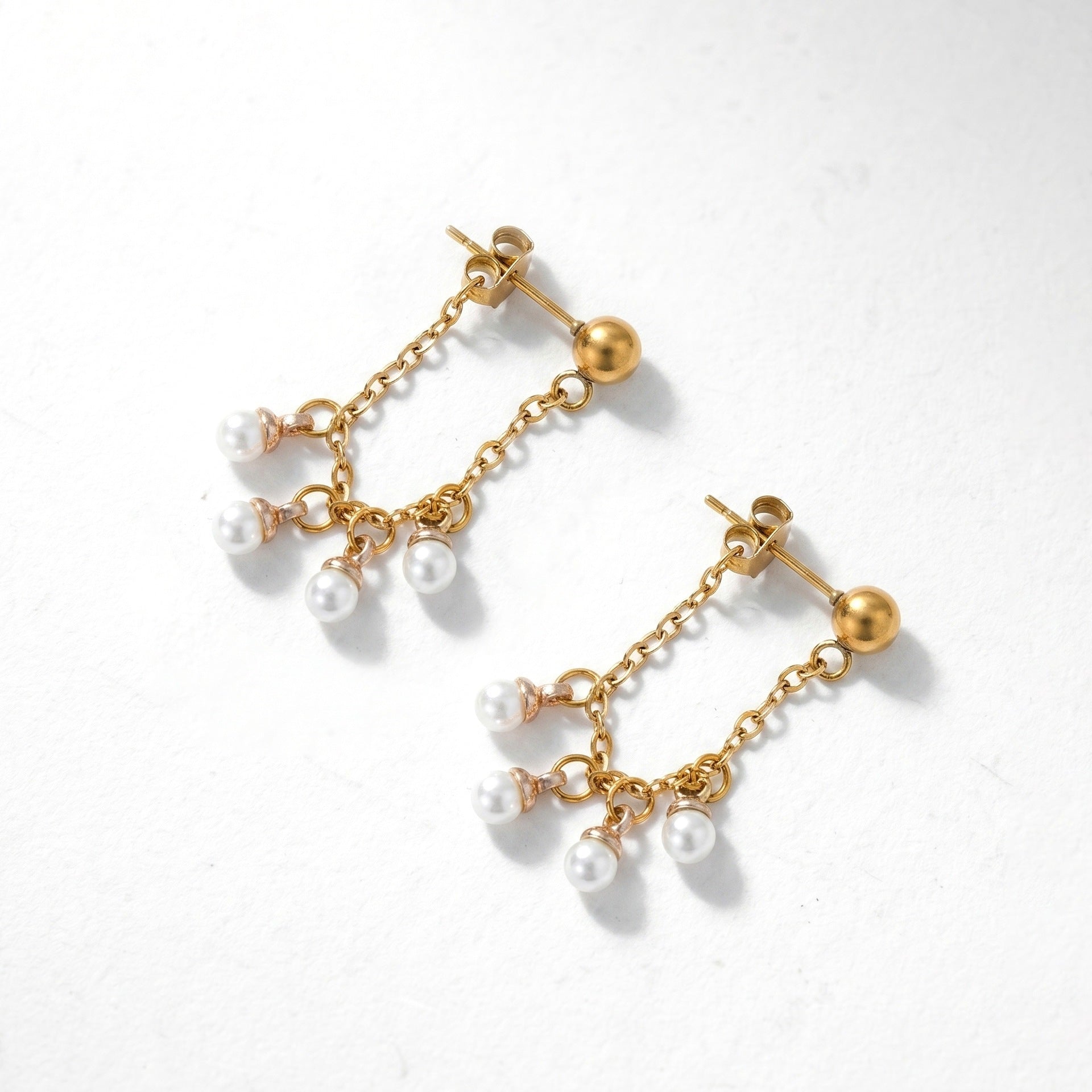 Gold Leaves Earrings For Women Featuring 304 Stainless Steel Ear Pins