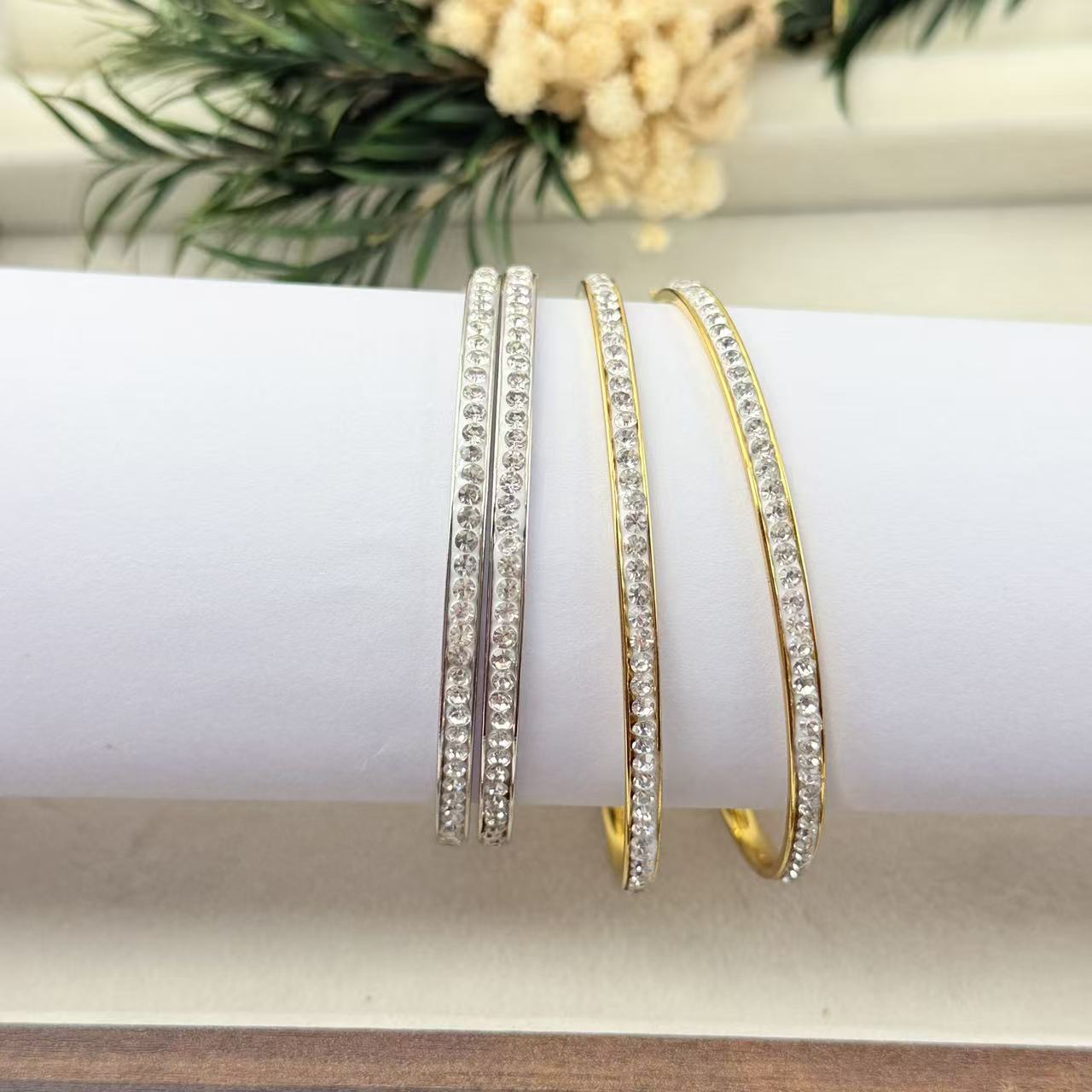 Heart Shape Earrings For Women In Gold Metal With Rhinestones, Featuring 304 Stainless Steel Ear Pins