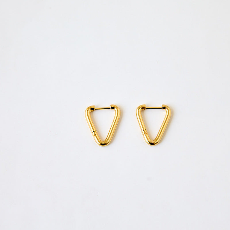 Heart Shape Two Tone Gold Earrings For Unisex Featuring 304 Stainless Steel Ear Pins And Titanium Steel Material