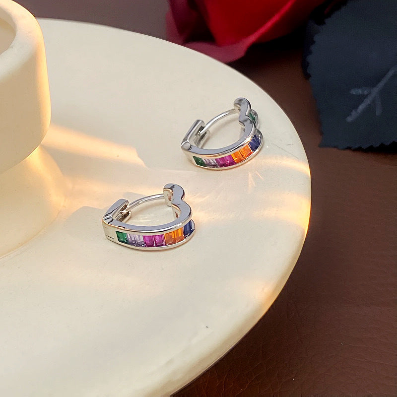 Heart Shape Earrings For Women In New Style, Copper With Real Gold Plated Electroplated Finish And Zircon Inlay